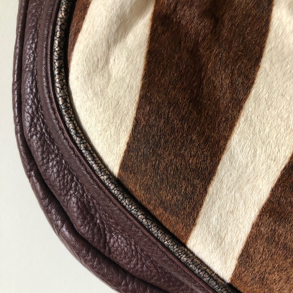 B. Makowsky leather calf hair zebra stripe pattern bag - Picture 4 of 13
